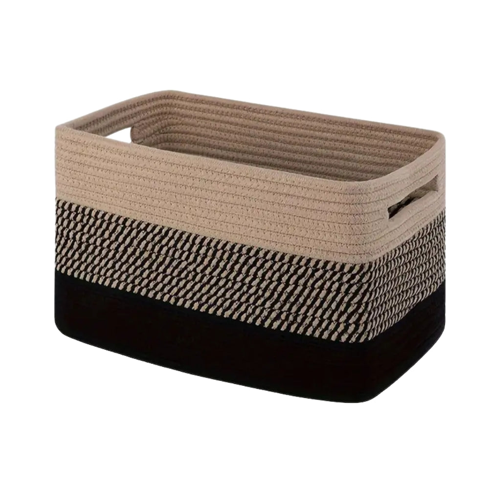 Ombre Woven Cotton Rope Storage Basket with Handles