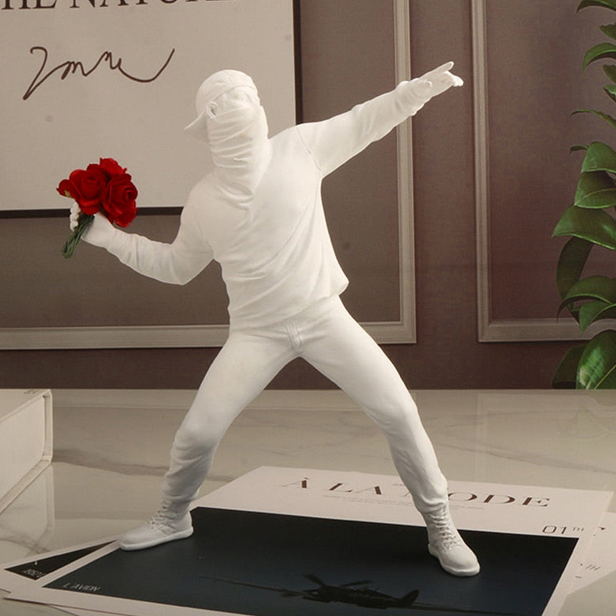 Banksy Flower Rioter Home Decor Sculpture