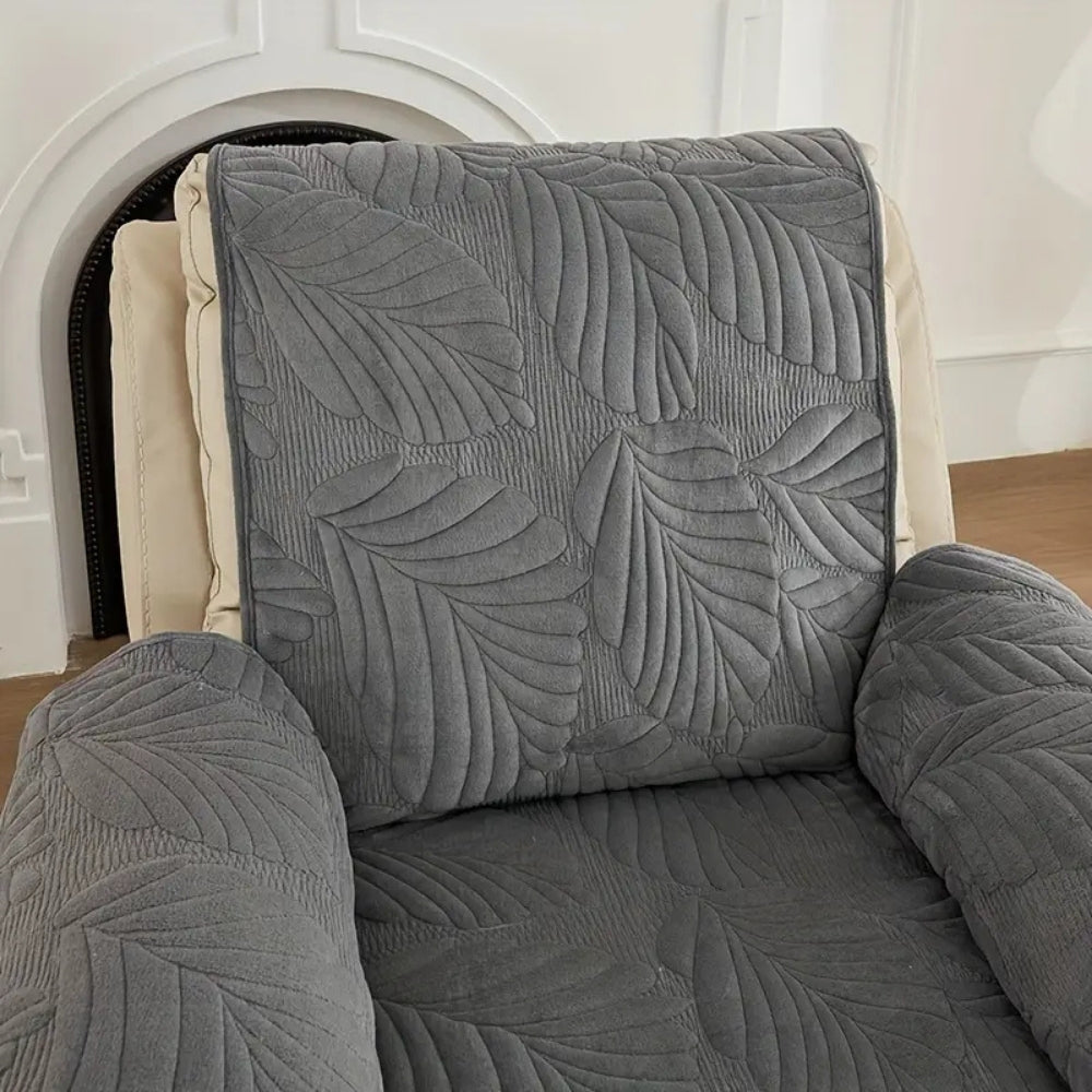 Verdant Leaf Pattern Recliner Slipcover