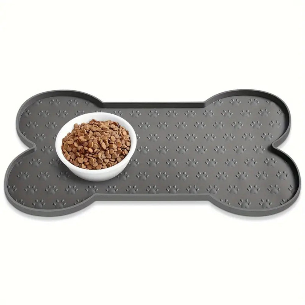 Bone-Shaped Non-Slip Silicone Pet Feeding Mat