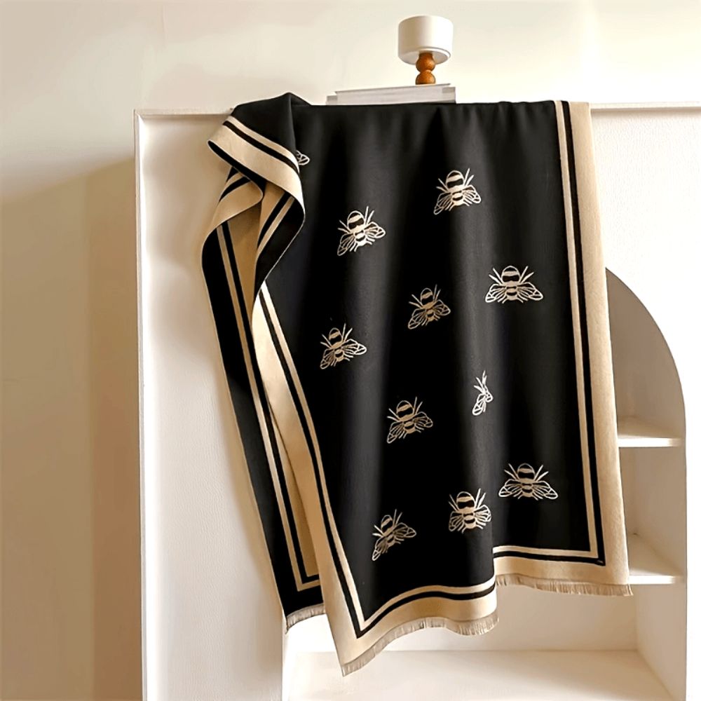 Bee Pattern Microfiber Winter Scarf