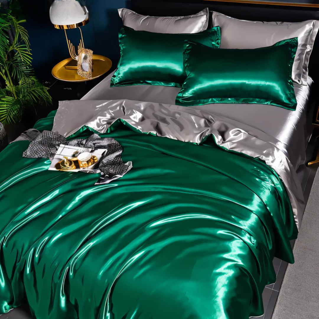 Luxury Silk Duvet Cover Set - Soft, Breathable, Hypoallergenic