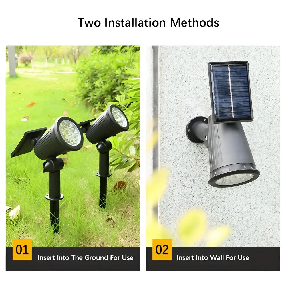 Rechargeable Solar Spotlight with 9 Ultra-Bright LEDs