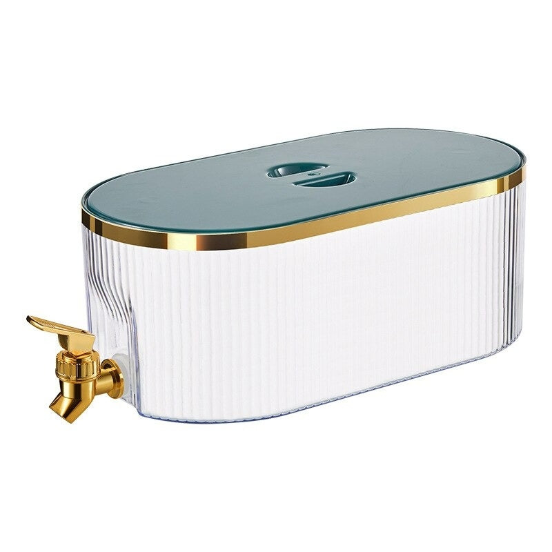 5.3 Liter Beverage Dispenser with Faucet - Modern Drink Container in White, Green, or Blue