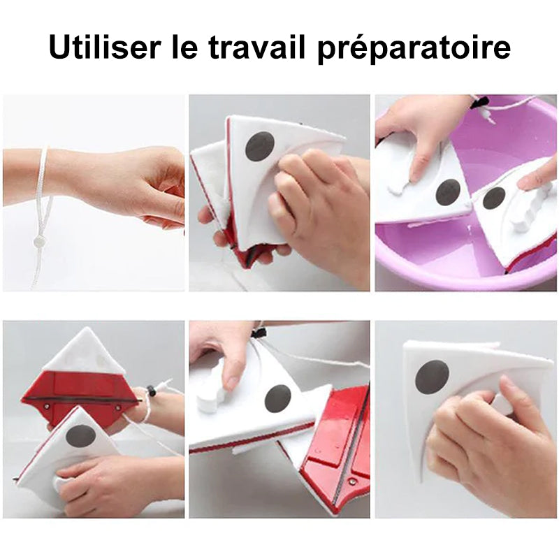 Magnetic Double-Sided Window Cleaner with Safety Cord