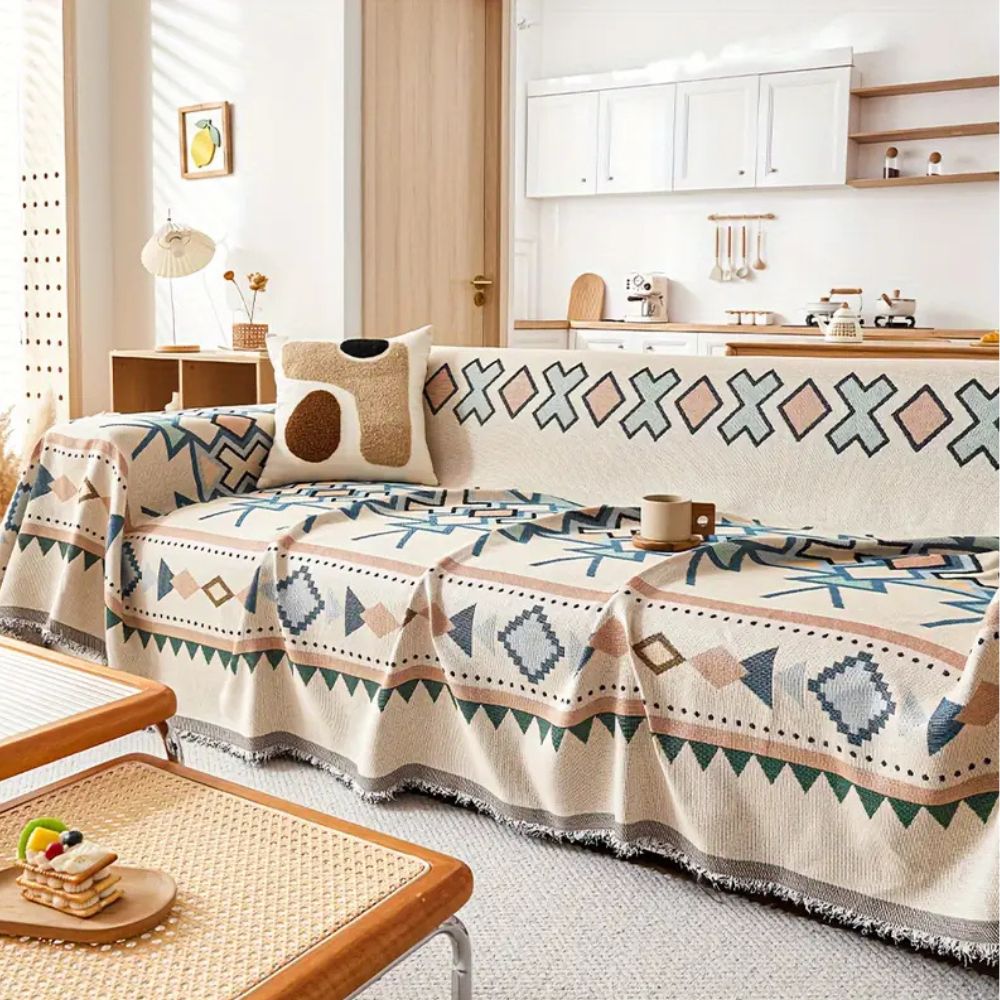 Tribal Weave Chenille Sofa Cover
