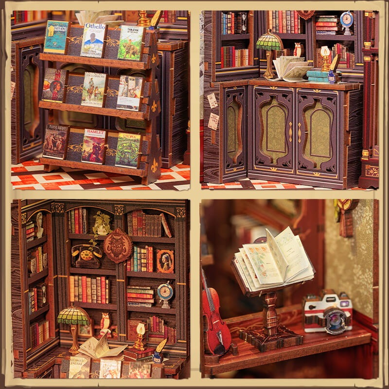 DIY Mini Owl Bookstore with LED Lights