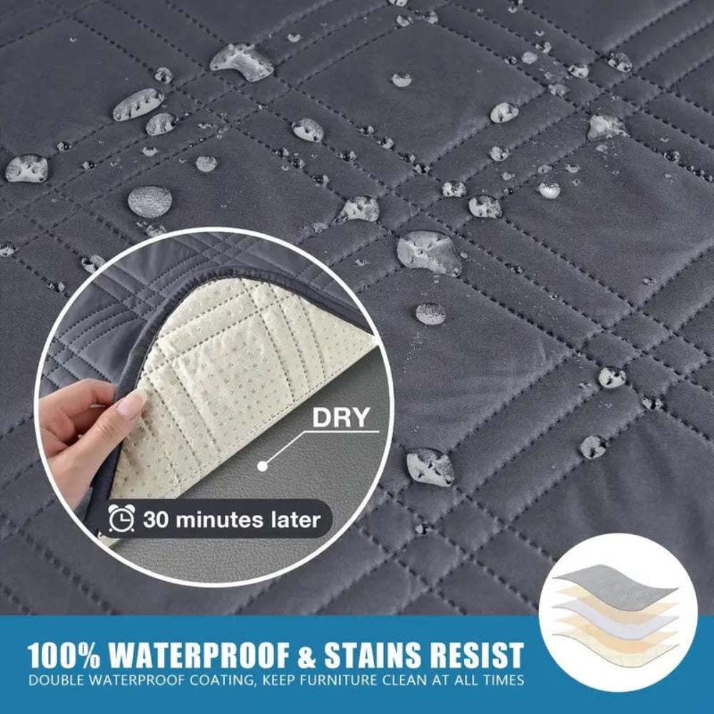 Premium Waterproof Non-Slip Recliner Slipcover with Side Pocket