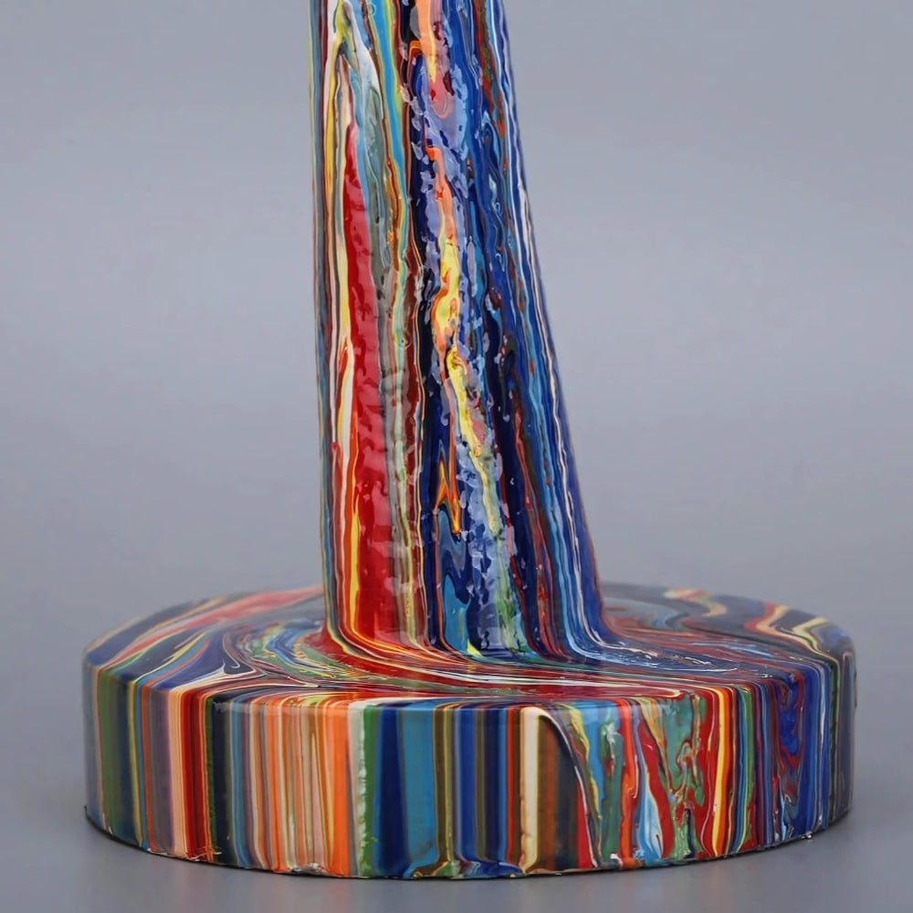 Colorful Female Thinker Art Sculpture - Handcrafted Resin Decor