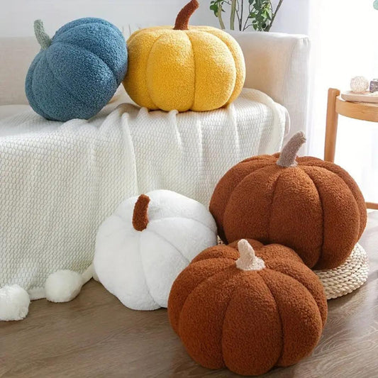 Pumpkin-Shaped Plush Cushions for Autumn Decor