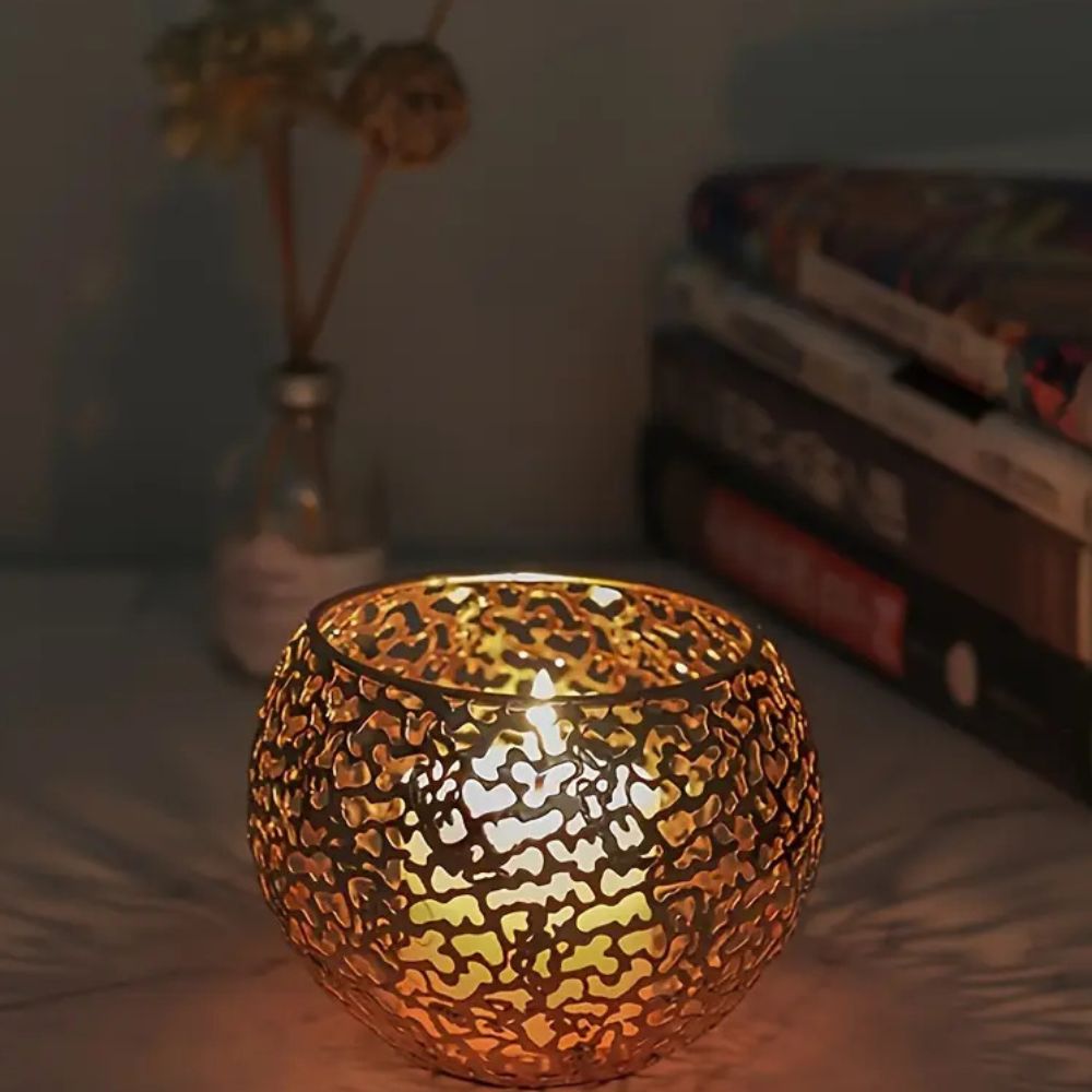 Geometric Iron Tealight Candle Holder