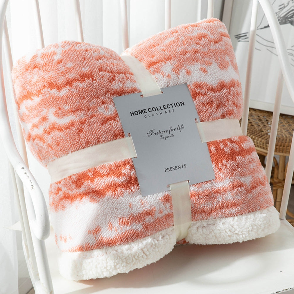 Plush Velvet Sherpa Throw Blanket