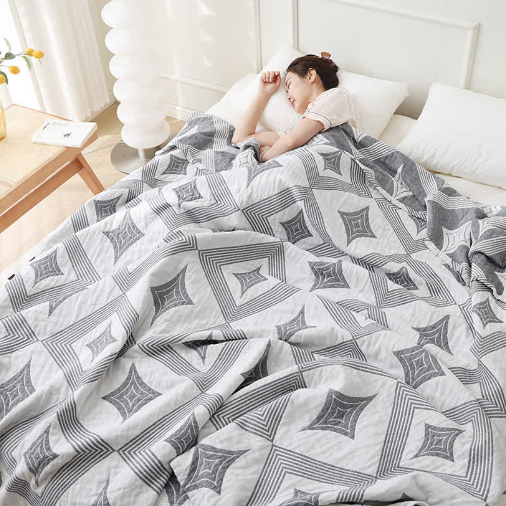 Scandinavian Diamond Geometric Throw Blanket
