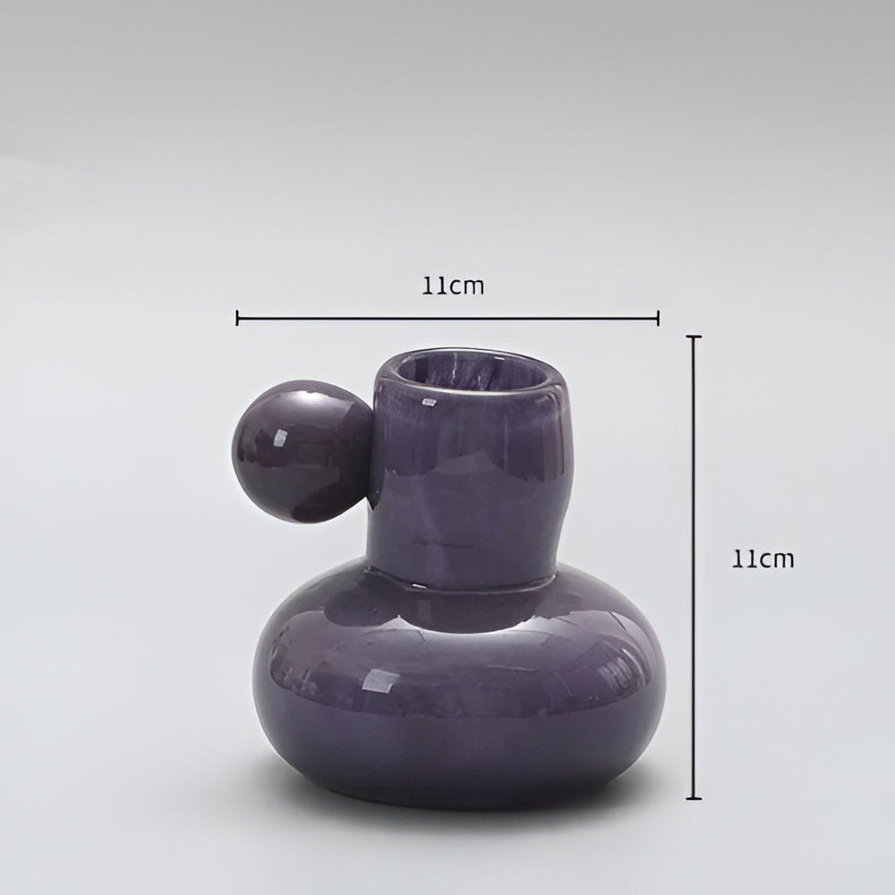 Colorful Round Glass Candle Holder