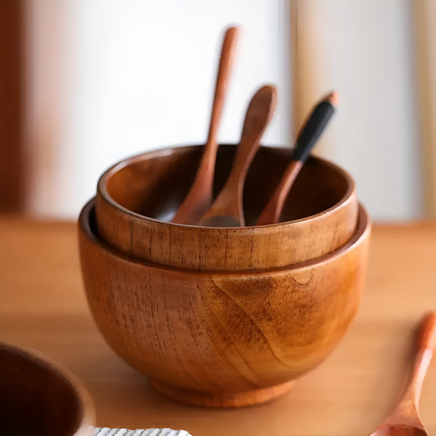 Rustic Handcrafted Jujube Wooden Serving Bowl