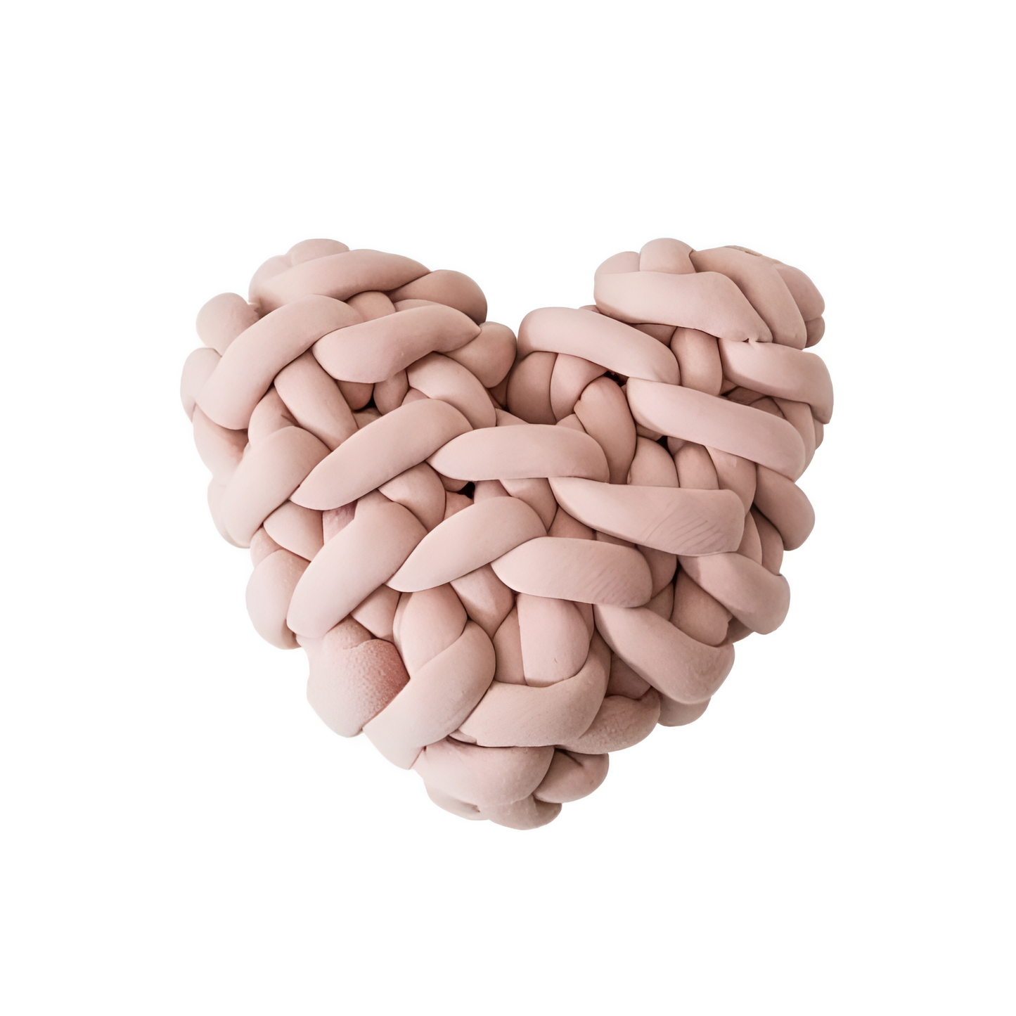 Plush Heart-Shaped Knotted Cushion
