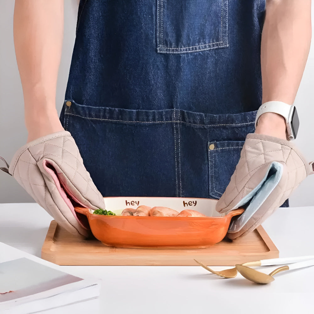 Silicone Quilted Heatproof Kitchen Mitts with Textured Grip