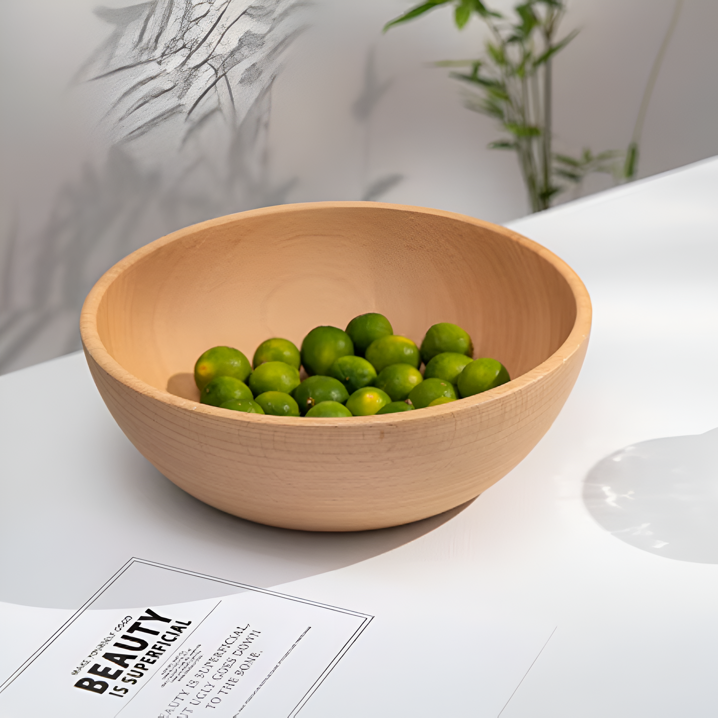 Durable Beech Wood Salad Serving Bowl