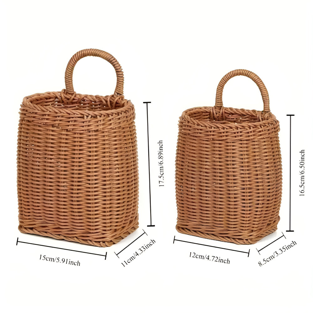 Woven Rattan-Look Storage Basket