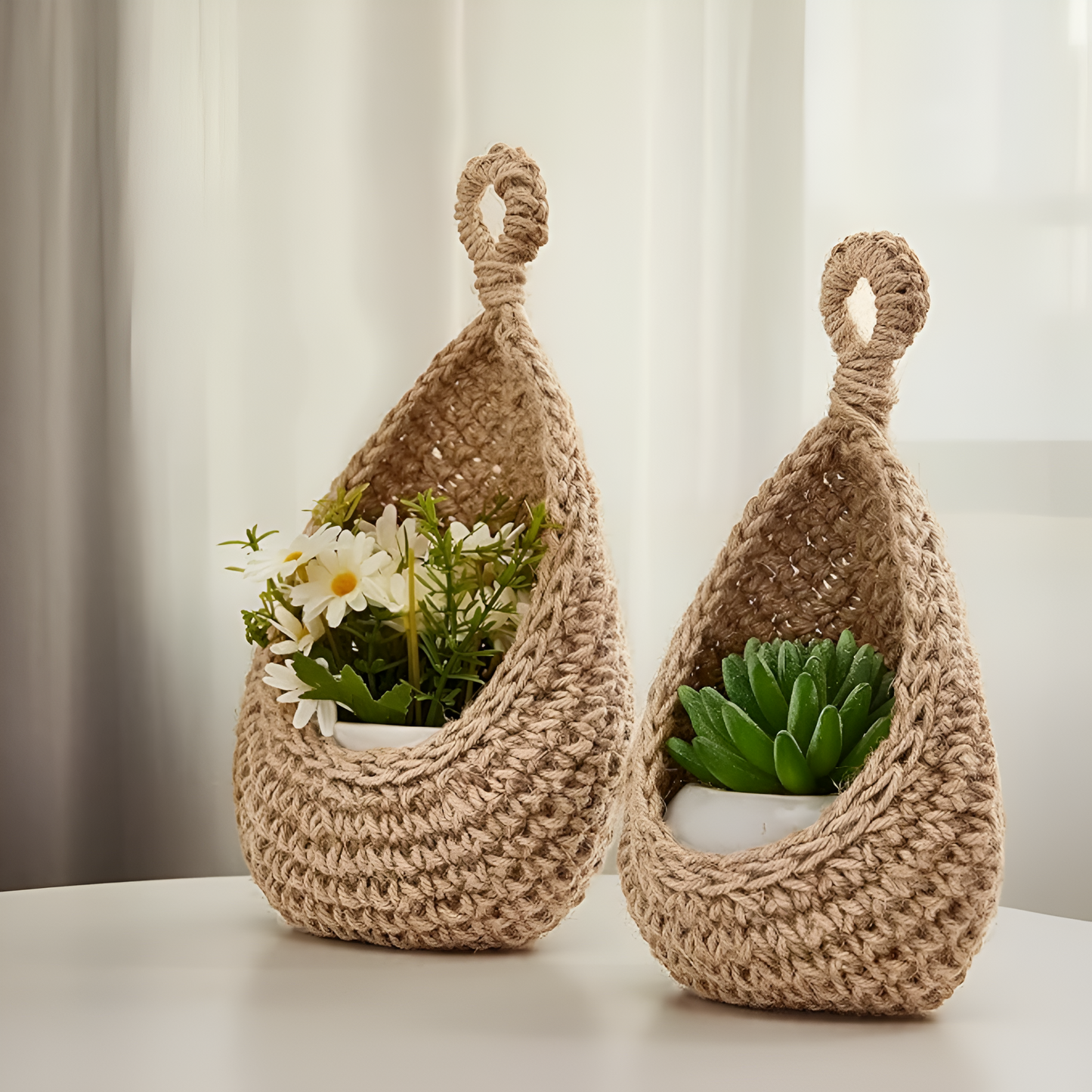 Handwoven Eco-Friendly Boho Hanging Basket