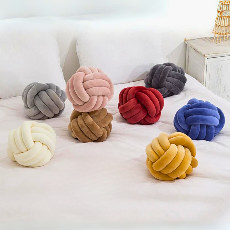 Scandinavian Velvet Knot Cushion 11 Inch