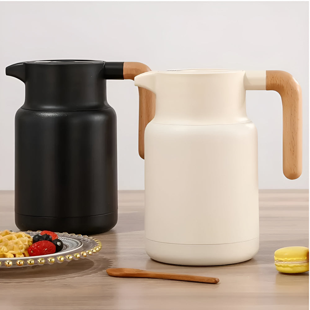 Premium Insulated Wooden Handle Carafe 1.3L