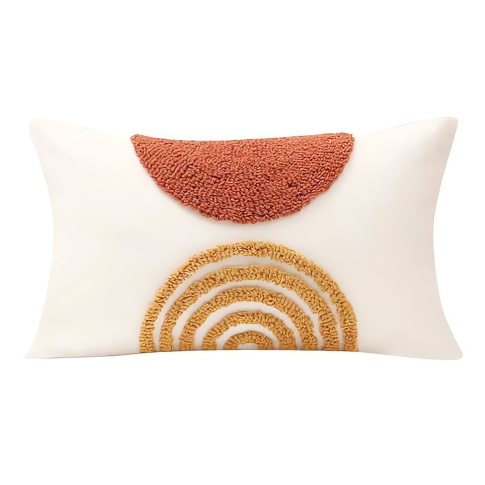 Geometric Embroidery Cotton Cushion Cover