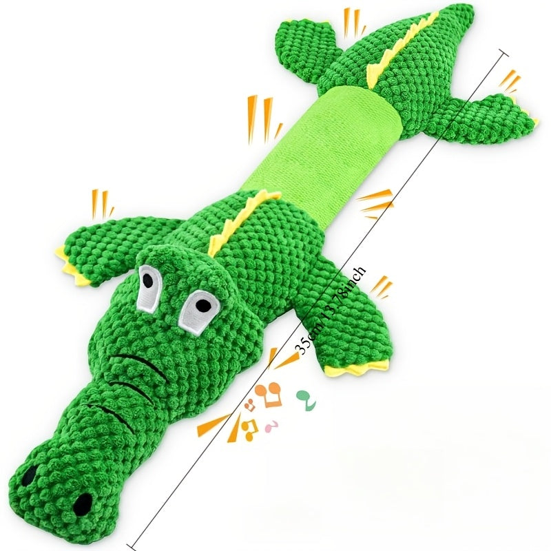 Durable Crocodile Dog Toy with Squeaker for Interactive Play