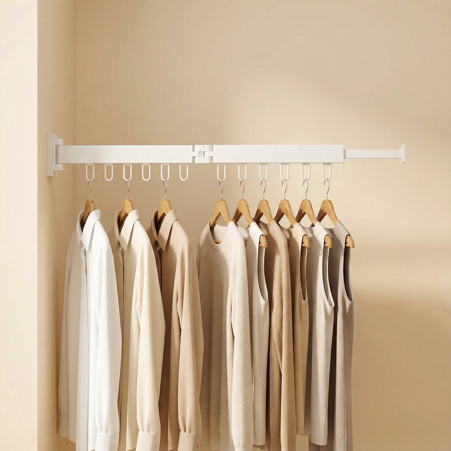 Foldable Wall-Mounted Clothes Hanger with Sturdy Stainless Steel Design