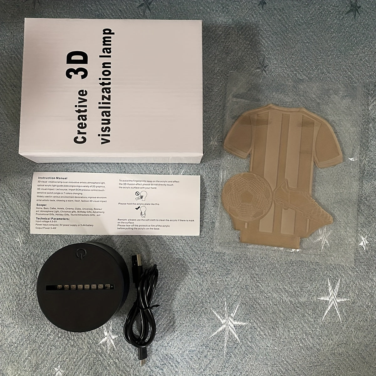 3D LED Football Night Light with Touch Control