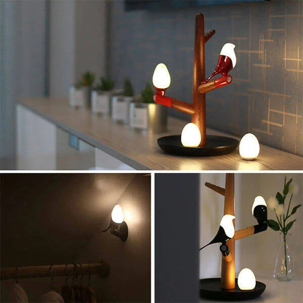 Smart Wooden Table Lamp with Motion Sensor
