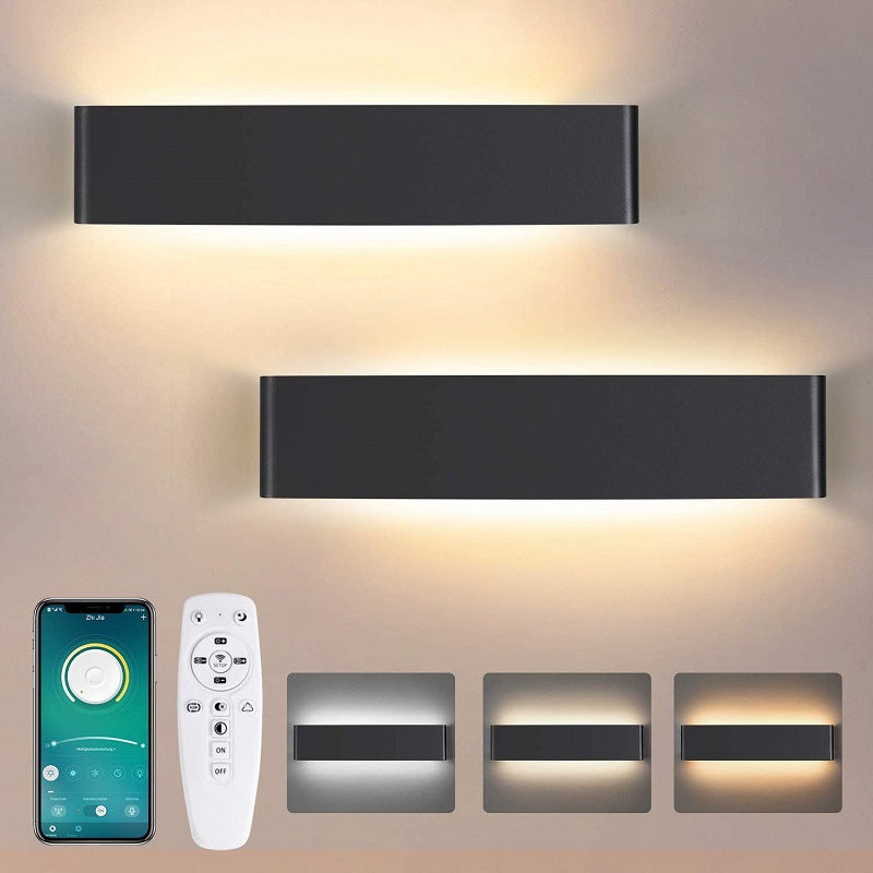 Modern LED Wall Lamp with Remote Control - Indoor Aluminum Light