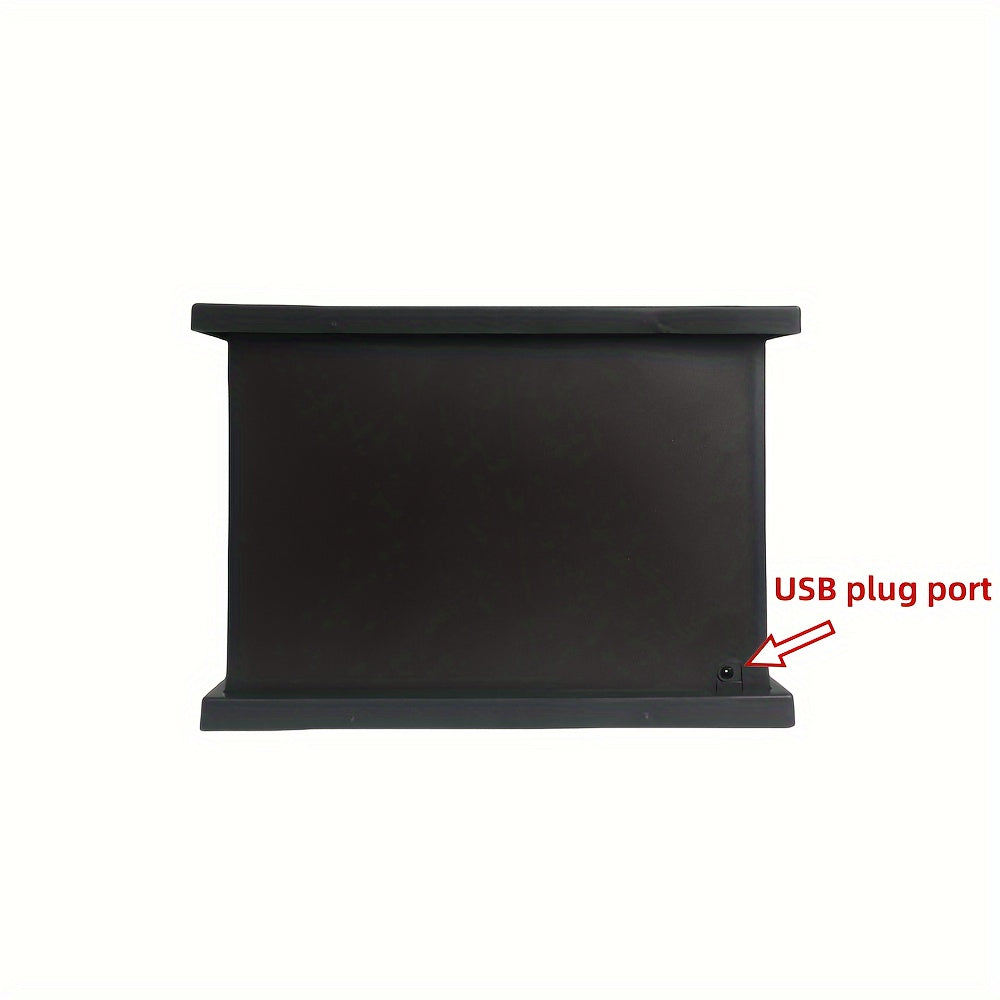 Cozy Rectangular Fireplace Lantern with Realistic Flame Effect