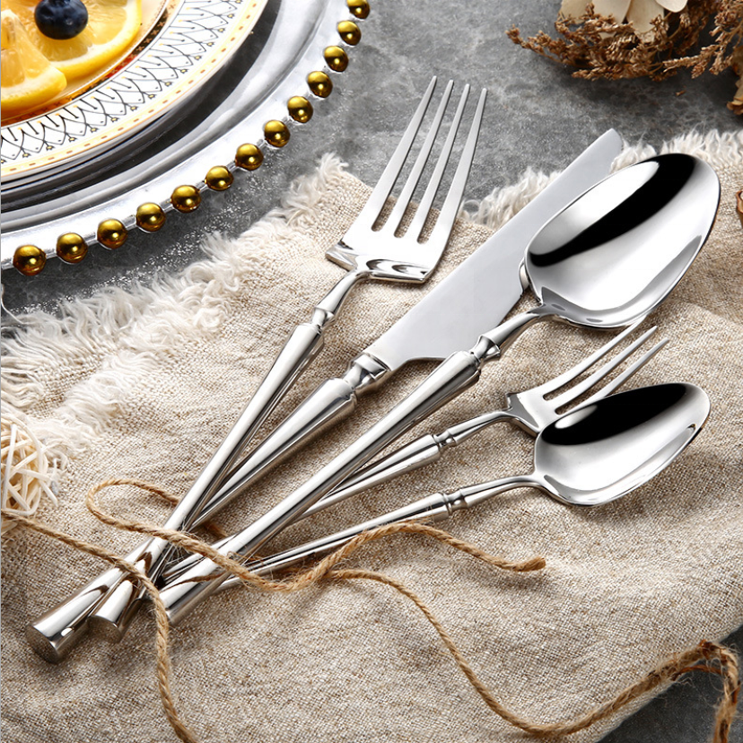 Stainless Steel Flatware Set with Elegant Handles