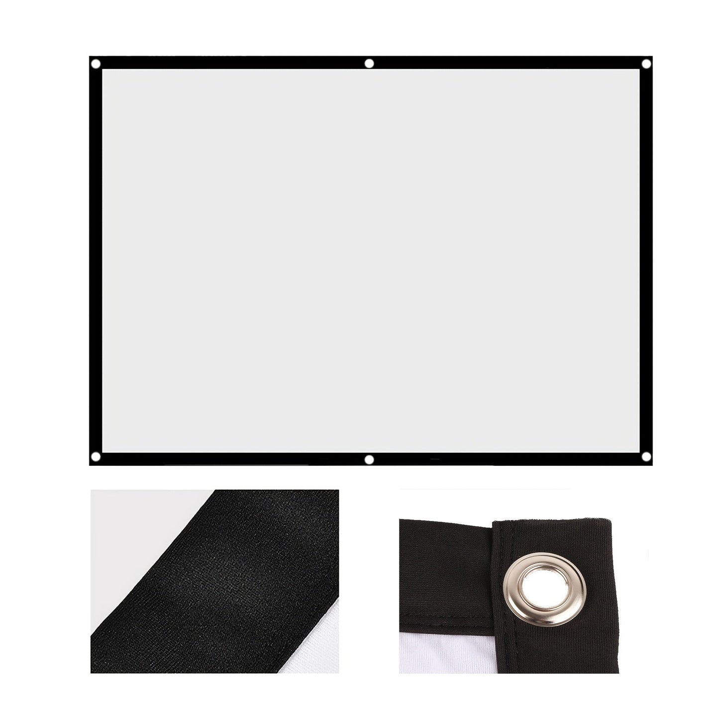 100 Inch Portable Beach Scene Projector Screen - Foldable Indoor/Outdoor Display with Spandex Material