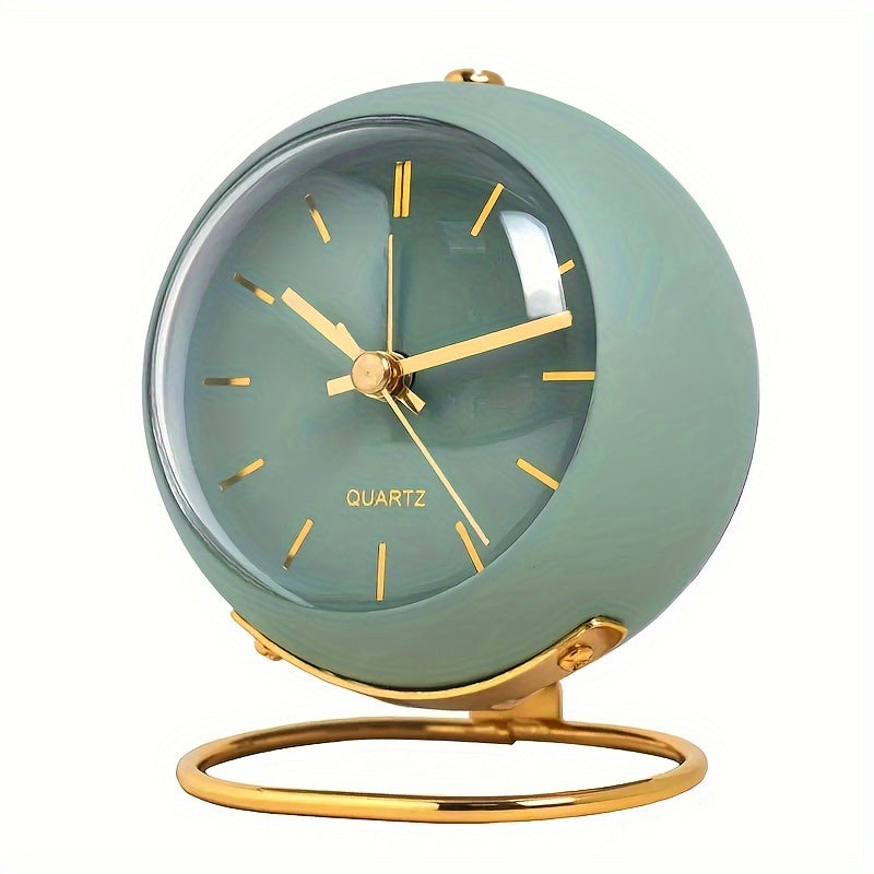 Retro Silent Alarm Clock with Night Light – Vintage Metal Design
