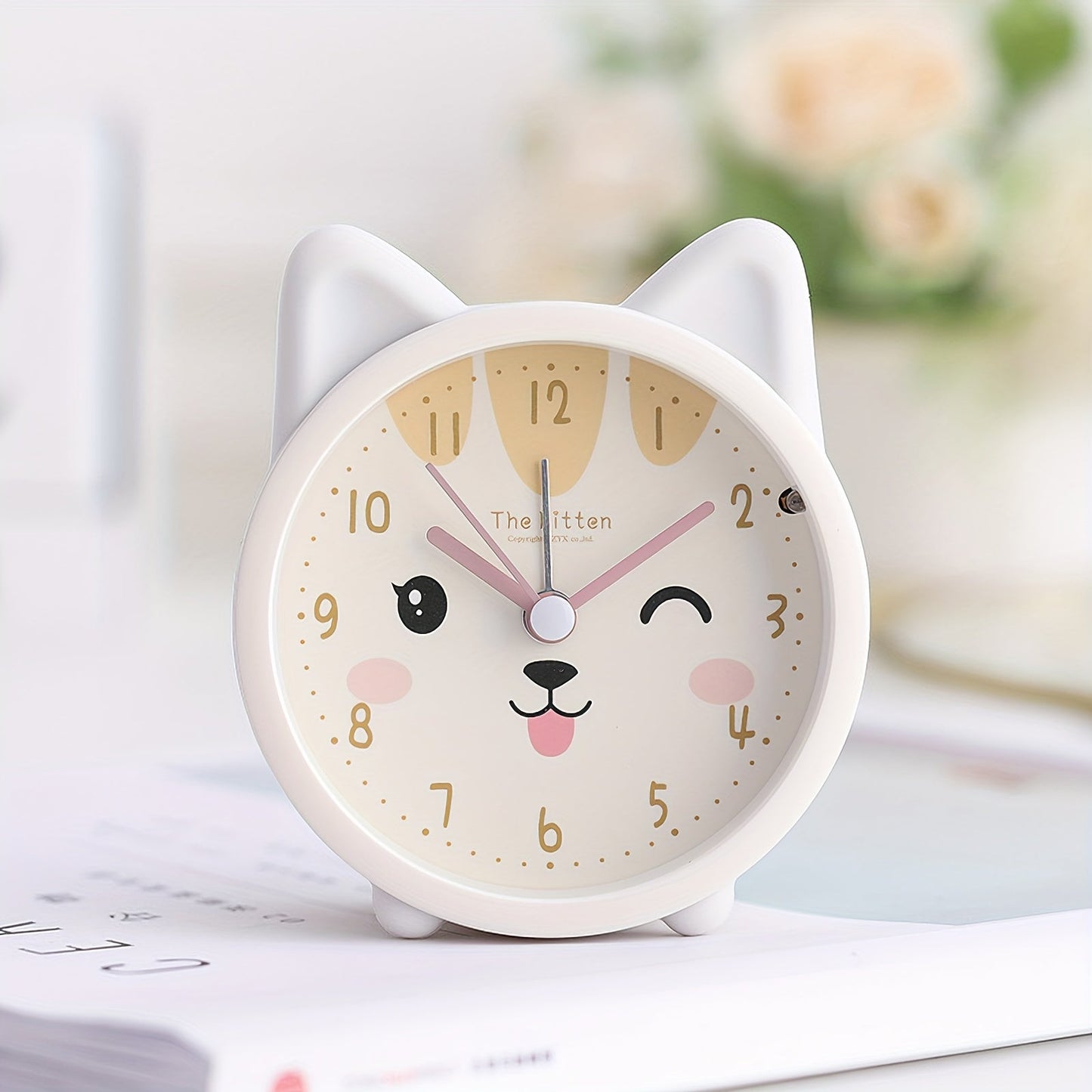 Silent Rabbit Alarm Clock with Night Light for Kids
