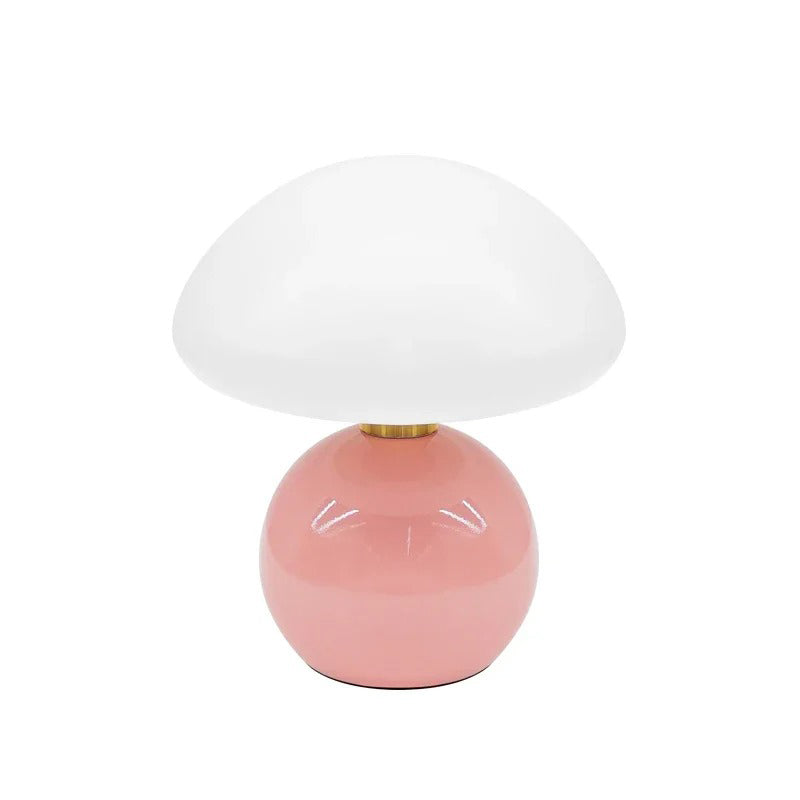 Dimmable Modern LED Nightstand Lamp with Glass Shade