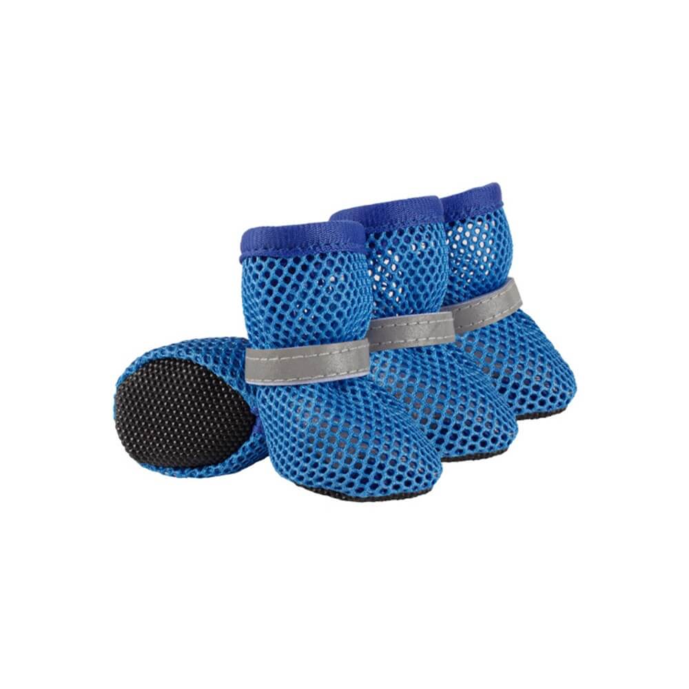 Breathable Mesh Dog Shoes with Reflective Straps and Non-Slip Sole