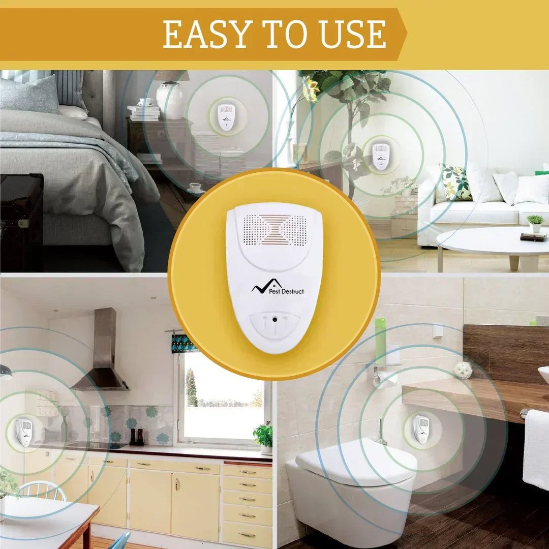 Ultrasonic Bed Bug Repellent Device - Safe for Kids and Pets, Eliminates Infestations in 48 Hours