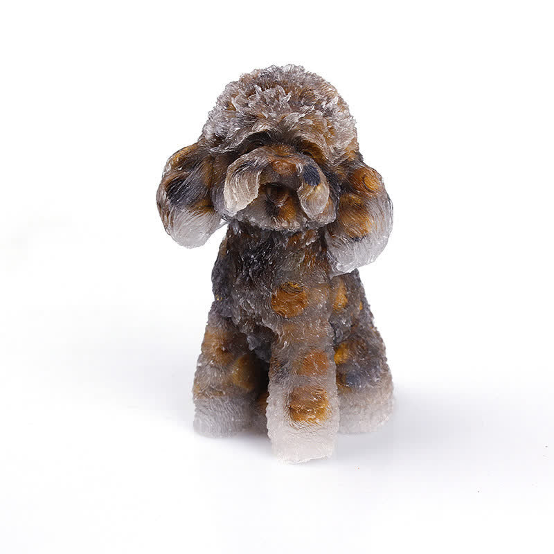 Natural Crystal Poodle Gemstone Ornament
