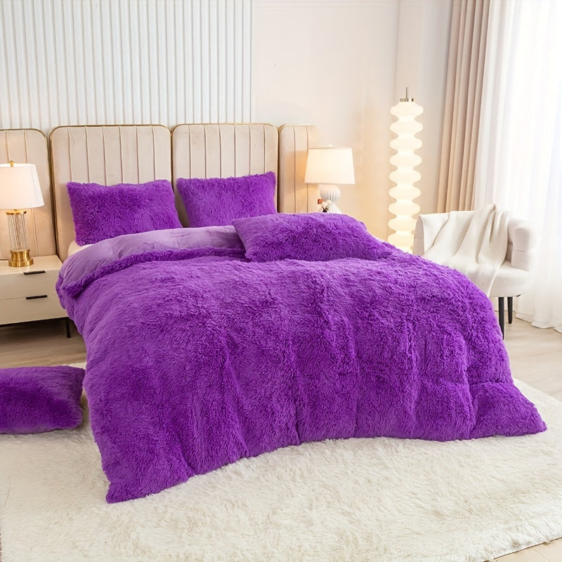 Ultra Soft Plush Duvet Cover Set with Zipper Closure