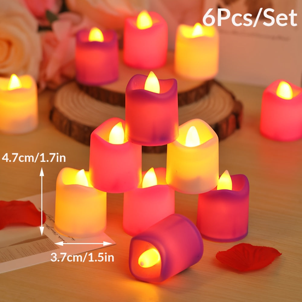 Glossy LED Flameless Candles with Glitter Finish