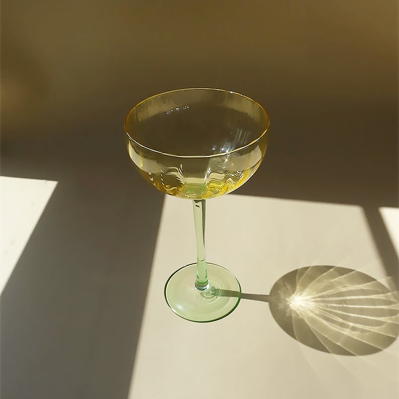 Colored Pumpkin-Shaped Crystal Champagne Glasses