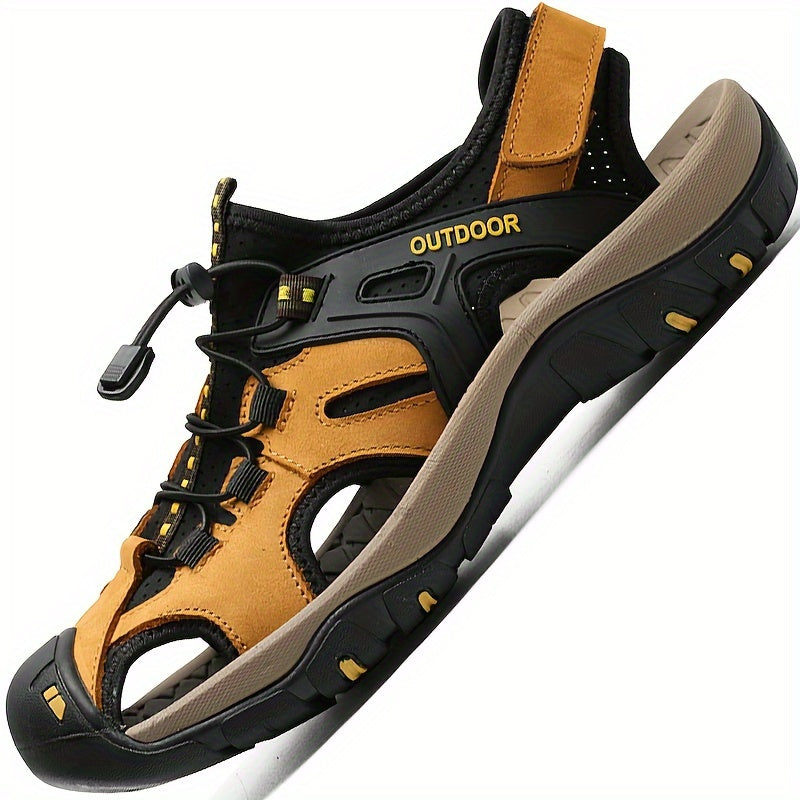 Men's Closed Toe Hiking Sandals with Non-Slip Rubber Sole