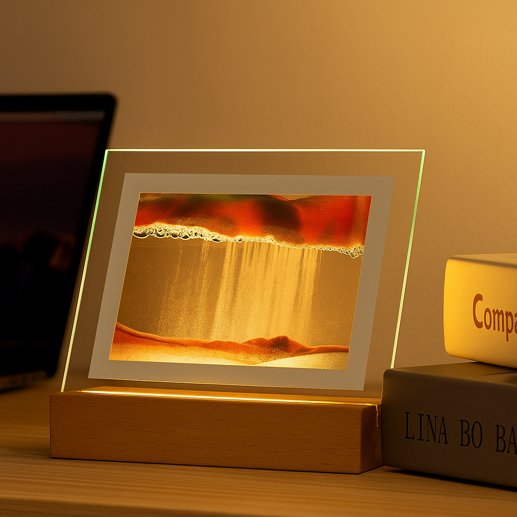 Flowing Sand Art Lamp with Warm LED Lighting
