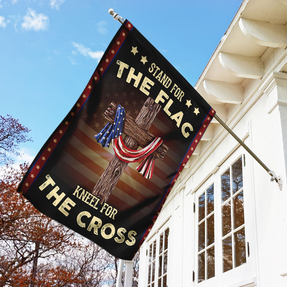 Double-Sided Stand For The Flag Kneel For The Cross Canvas Flag