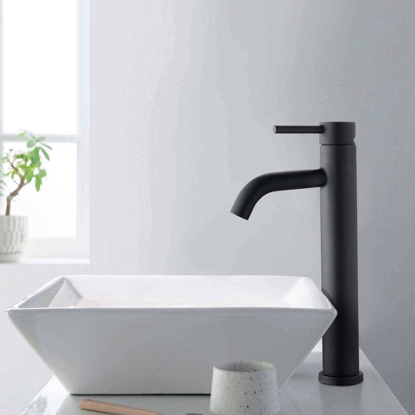 Matte Black Single Handle Cold Water Faucet for Sink
