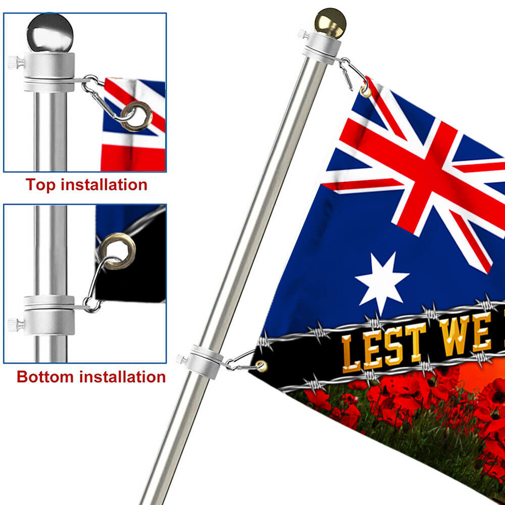 Australia Day Remembrance Flag with Poppy, Double-Sided Canvas Grommet Flag