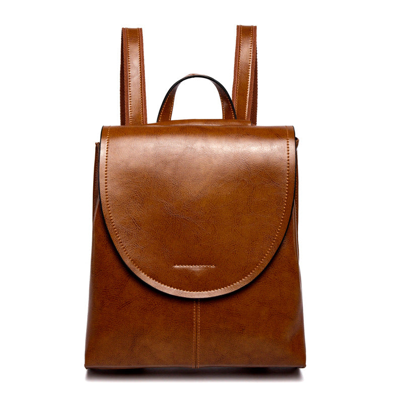 Vegetarian Leather Minimalist Backpack with Adjustable Straps
